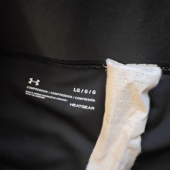 Under Armour Legging L Black Gray UA HeatGear Jacquard Ankle Crop Compression - Picture 4 of 10